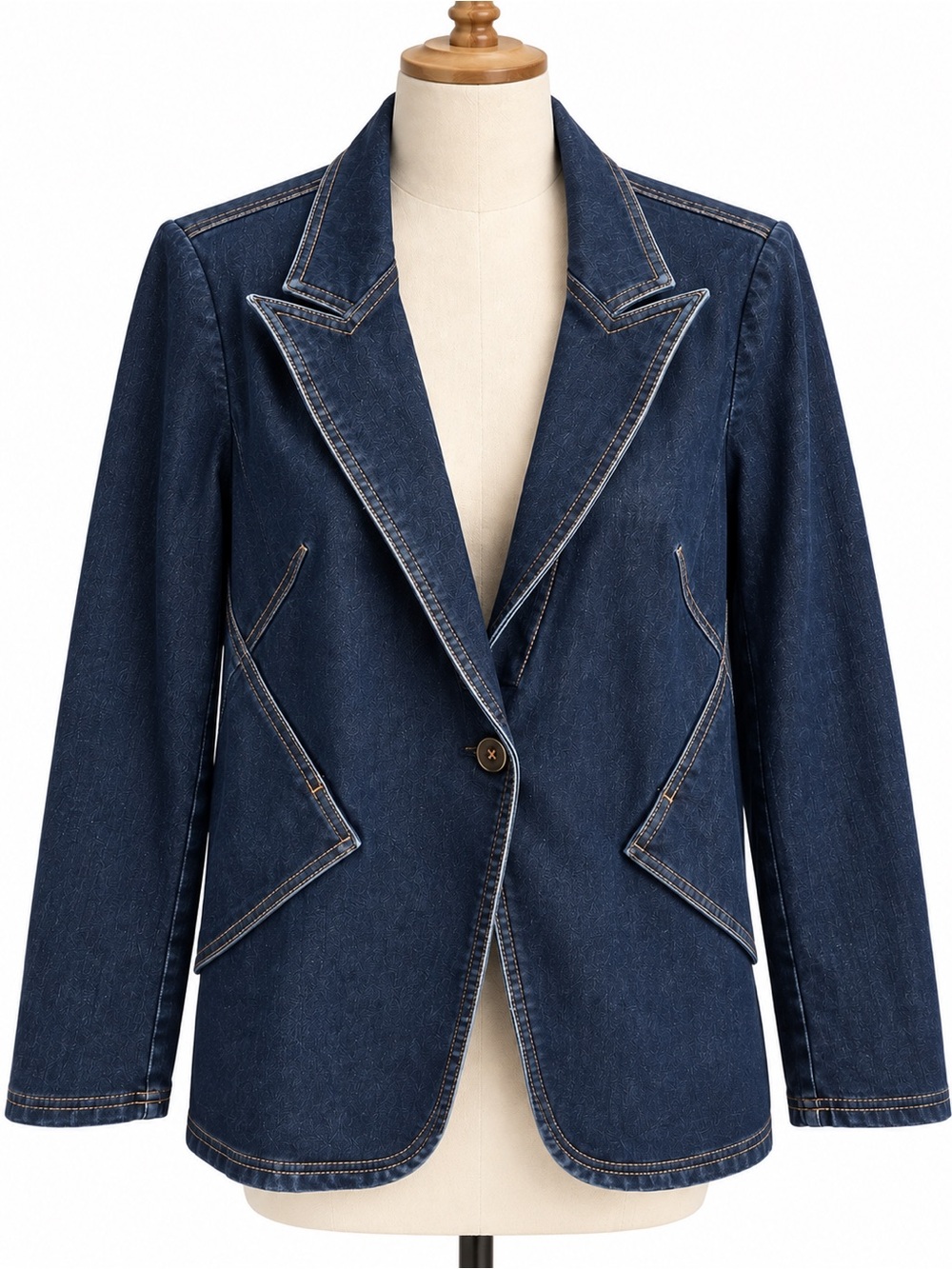 White House Black Market Dark Indigo Denim Blazer